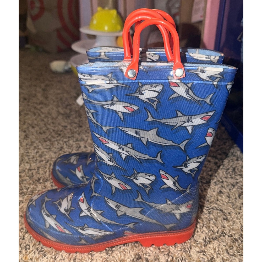 Josmo Blue Shark Pattern Rainboots Size 11